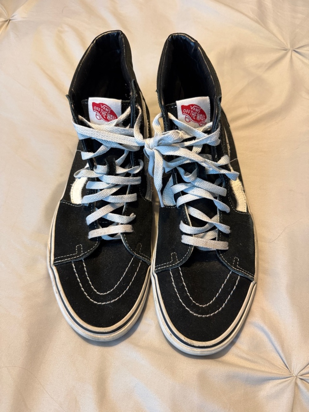 Vans Black & White High Top Skate Shoes